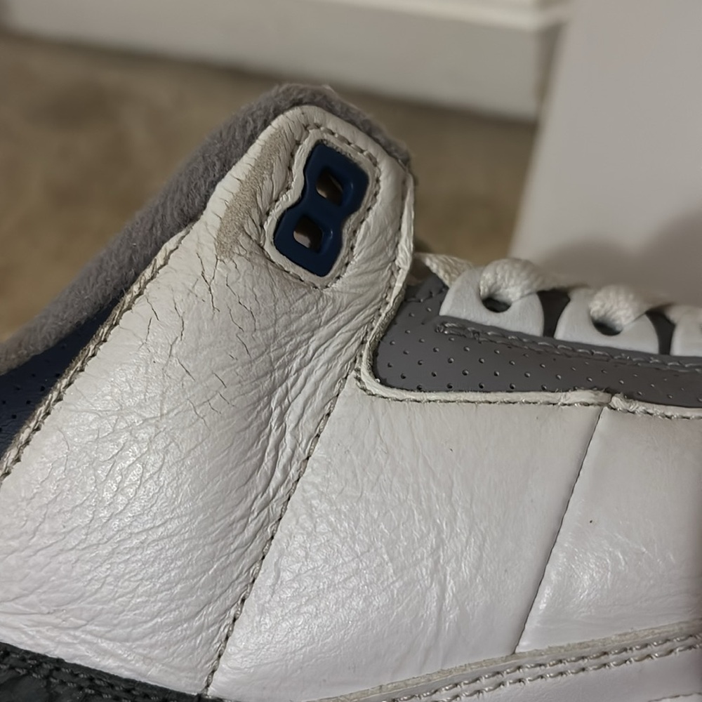 Jordan White and midnight navy Retro Sneakers - Picture 7 of 9